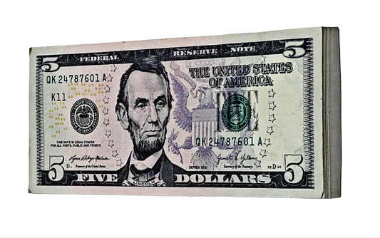 Rare $5 Dollar Abraham Lincoln Federal Reserve Note Collectible