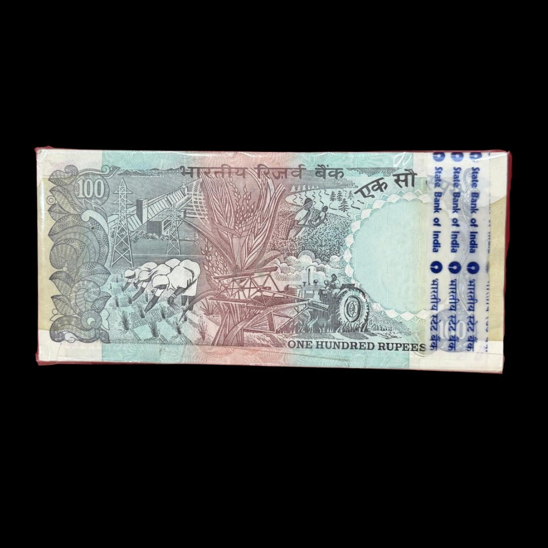 rs 100  agriculture pink beauty  100 note  675601 675675 govr name s vankitraman extremely rare