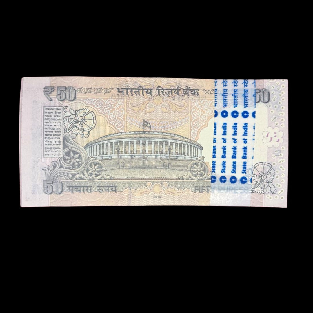 Rs 50 bank note parliament 100 note gem unc condition 733601 govr RRR