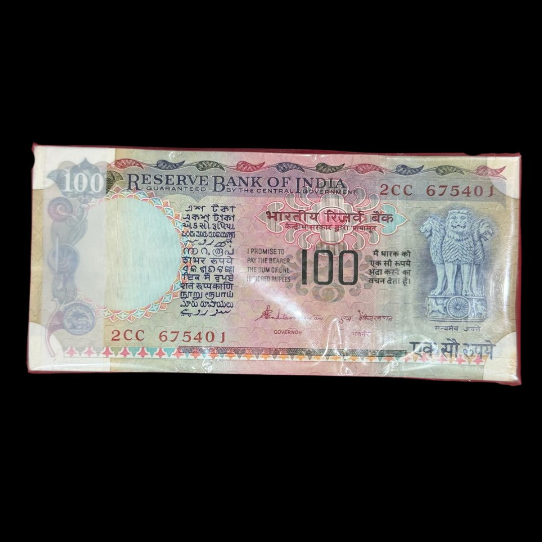 rs 100  agriculture pink beauty  100 note  675401 govr name s vankitraman extremely rare
