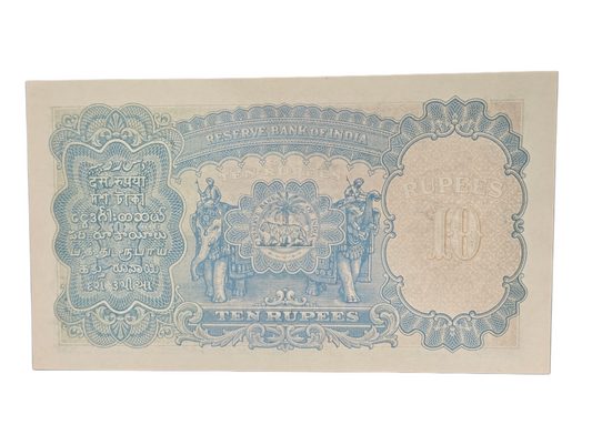 British India ₹10 King George VI Note | J.B. Taylor Signature | Rare 10 Rupees Old Indian Currency Collectible