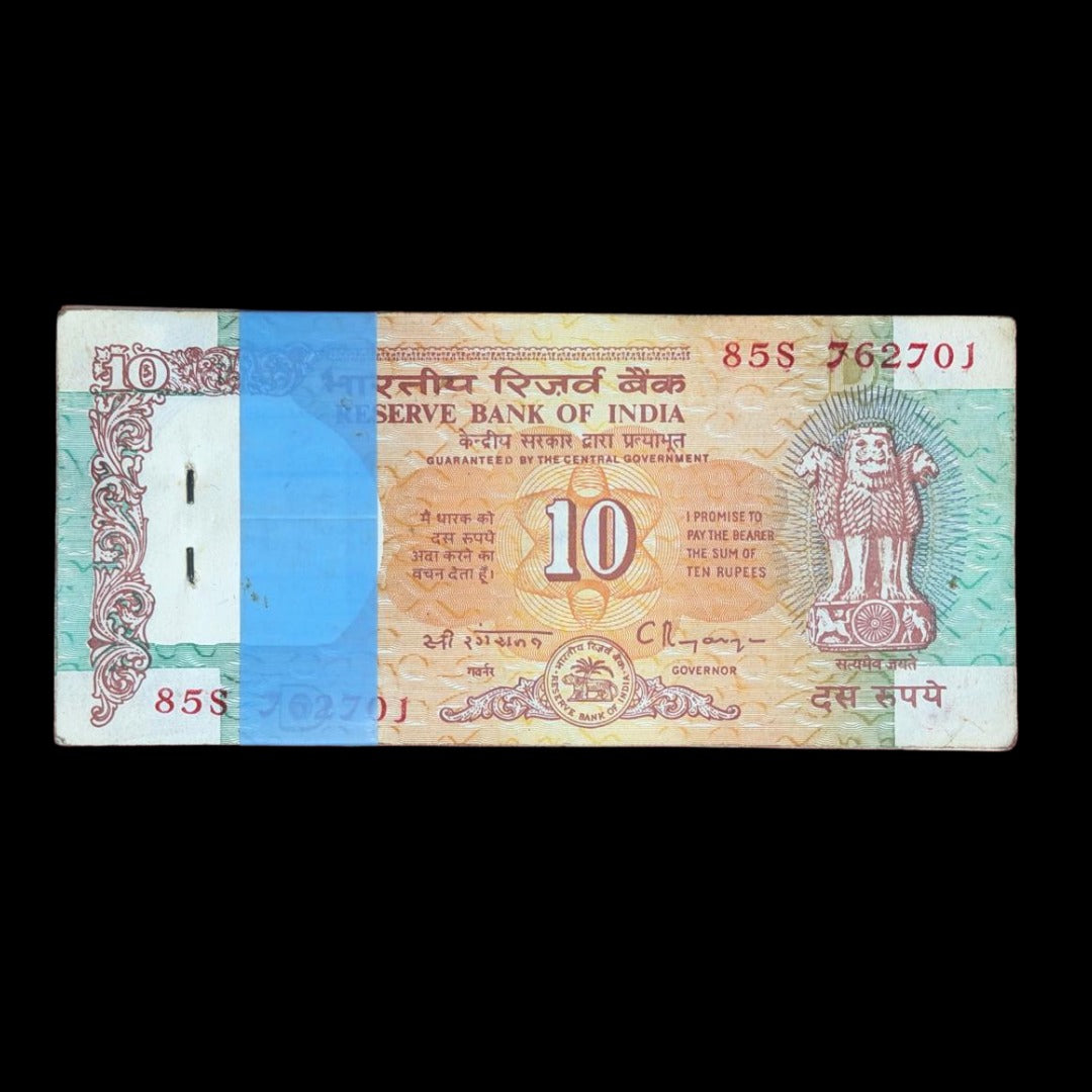 rs 10 bank shalimar 100 note  762701  762762 786 777 governor c Rangarajan gem unc condition