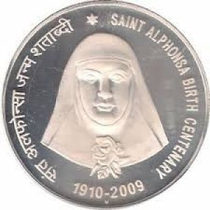₹100 Saint Alphonsa Birth Centenary 1910–2009 Silver Coin | Rare Indian Commemorative Coin | Proof Condition Collectible 35 gram silver