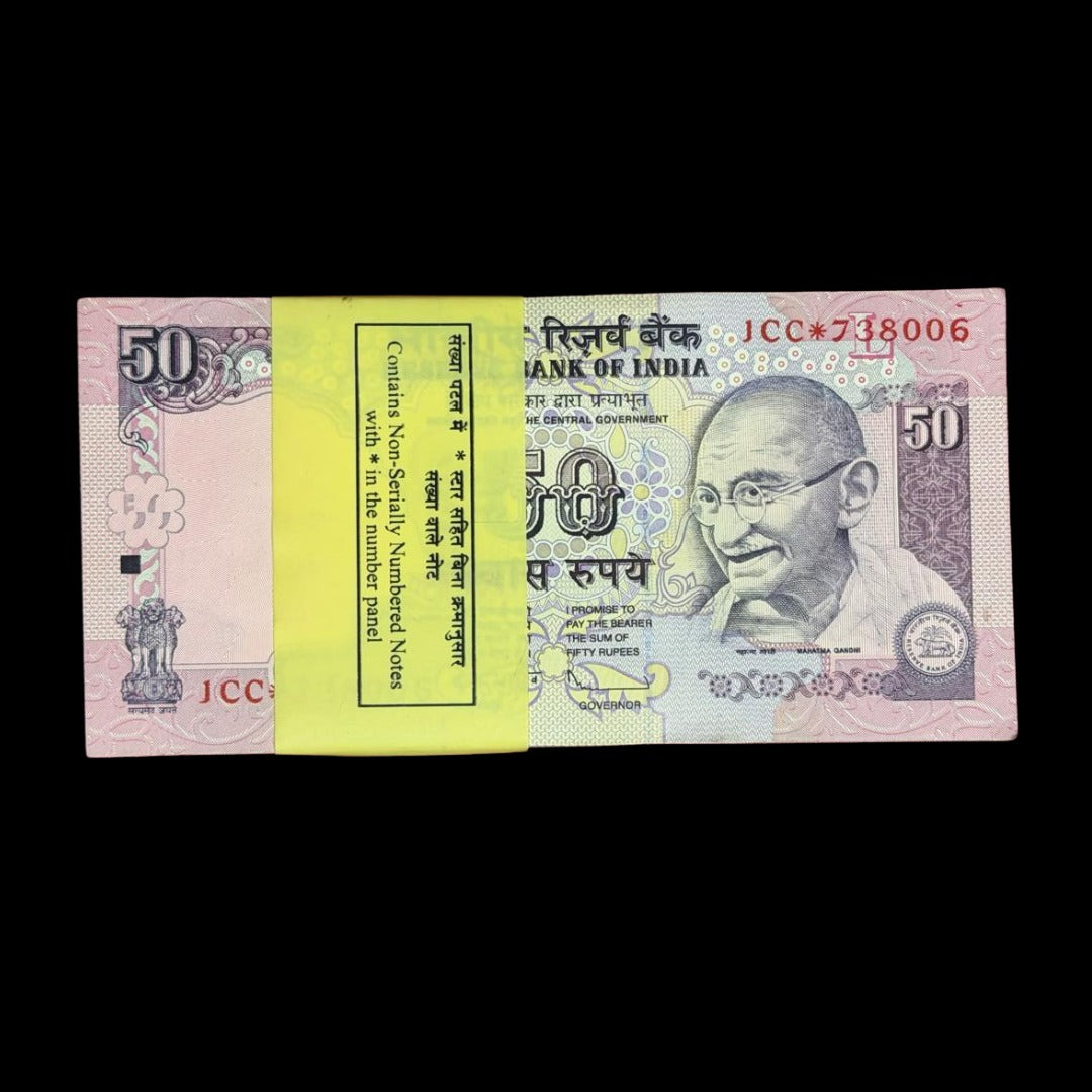 Rs 50 note star sirial packet 96 sirial 718006 governor D Subbarao extremely rare