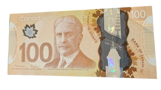 Canada $100 Polymer Banknote – Rare Collectible Currency