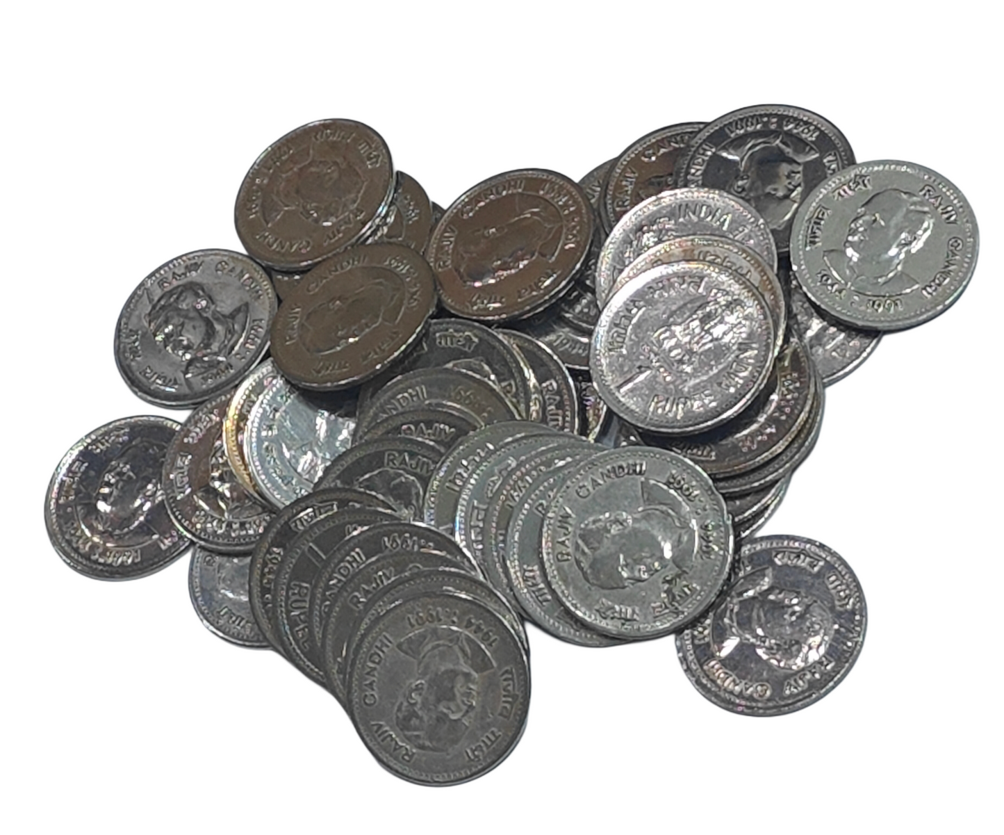 Rare 1991 1 Rupee Rajiv Gandhi Commemorative Coin | Indian Collectible Coin 10 pis set