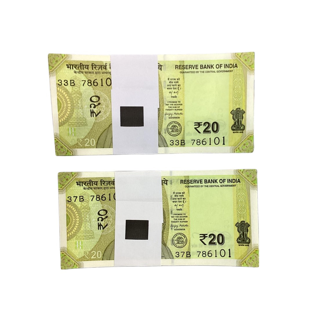 Rs 20 Note Packet 786101 | 100 Notes | Consecutive Serial | 108 143