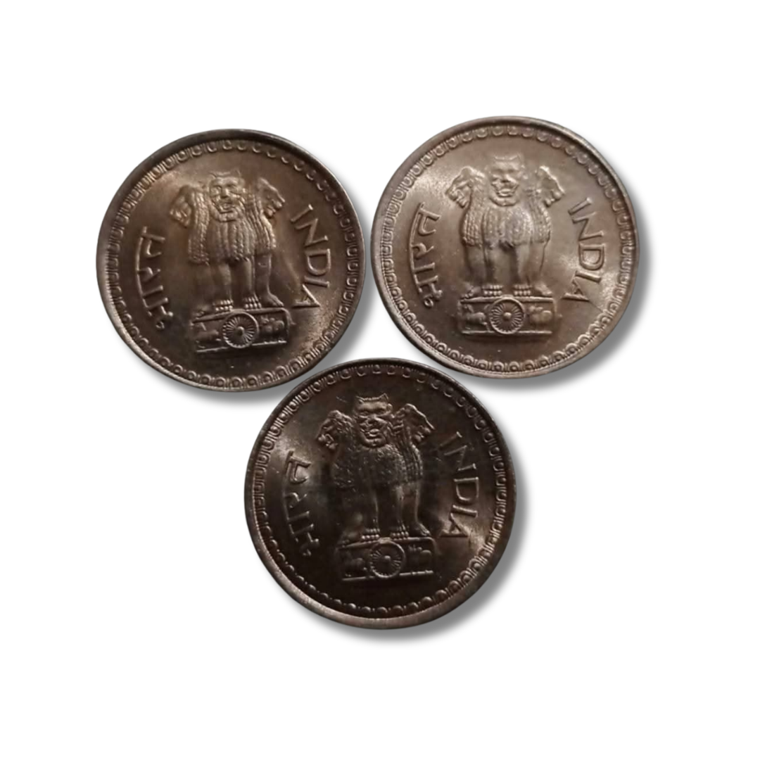 25 Paise Coin Set – 1986, 1987 & 1988 – Bombay Mint – Scarce