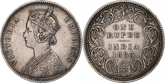 1883 One Rupee Victoria Empress Silver Coin – Rare British India Collectible