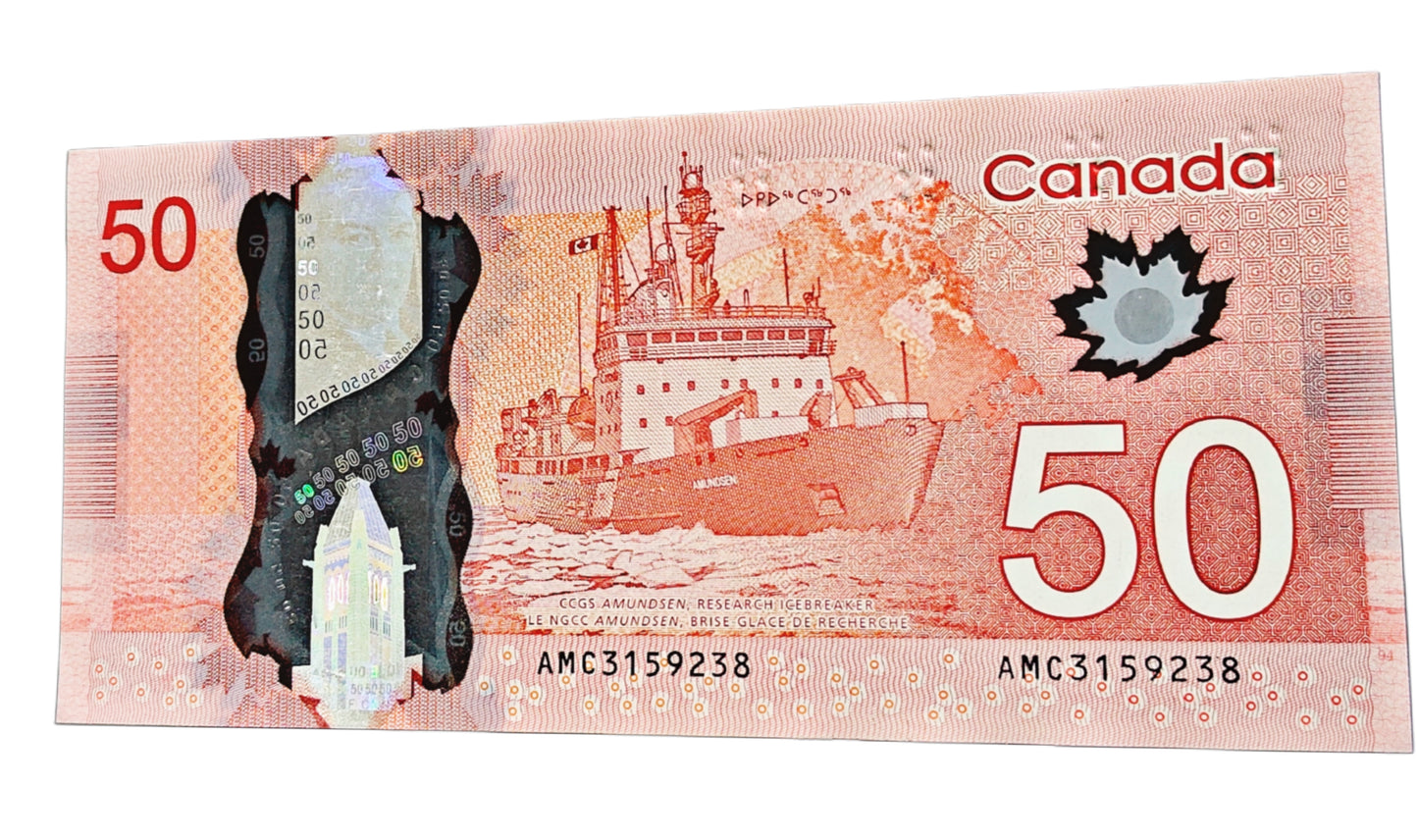 Canada $50 Polymer Banknote – Rare Collectible Currency