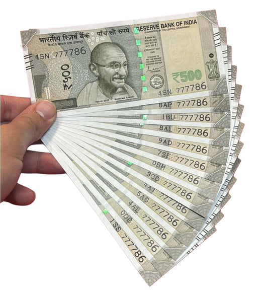 Rs 500 Note Fancy Notes each note price (777786 Series)