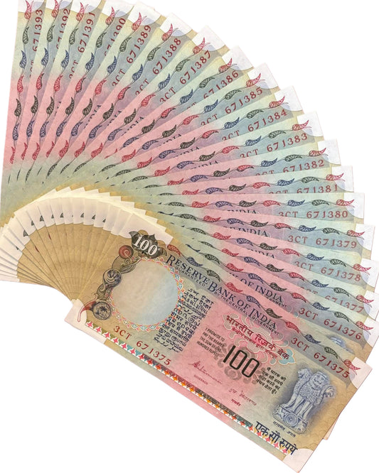 ₹100 Old Agriculture Note | 19 Pcs Lot | Collectible Indian Currency