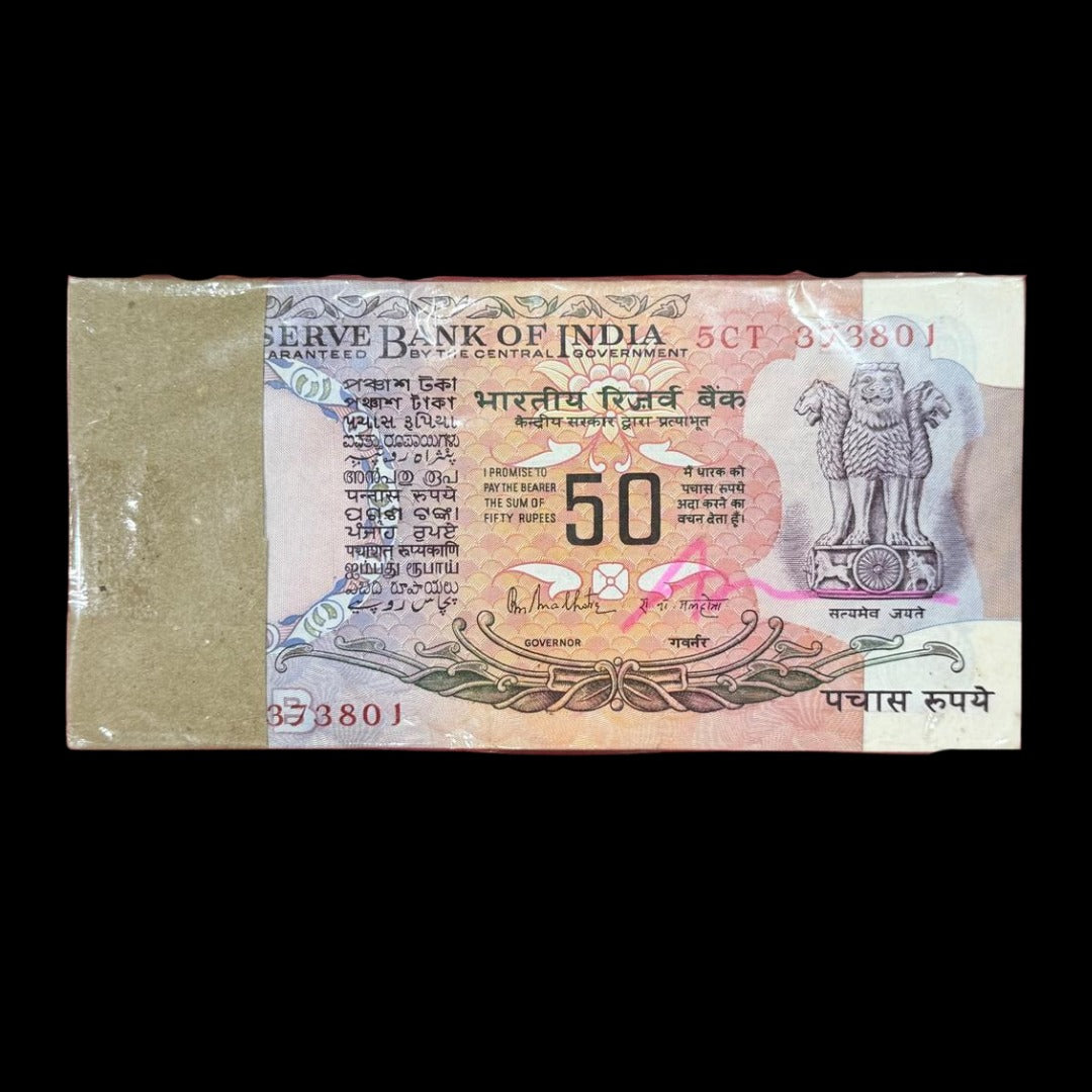 rs 50 old parliament packet 373801  governor name r n malhotra extremely rare