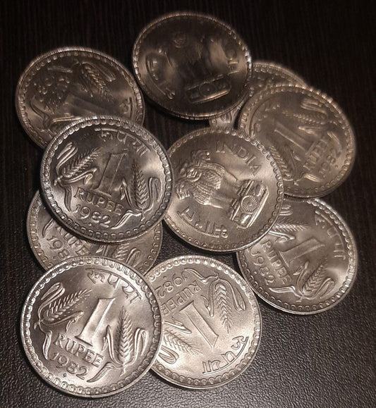 Rs 1 Coin Big Size 10 Coin Set India copper-nickel rare collectible