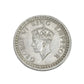 1942 India one rupee silver coin featuring King George VI with floral wreath reverse design, rare British India collectible.