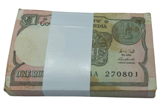 Rare Rs 1 note with serial 270801 matching birthday 27.08.01, UNC condition, collectible Indian currency birthday serial note.