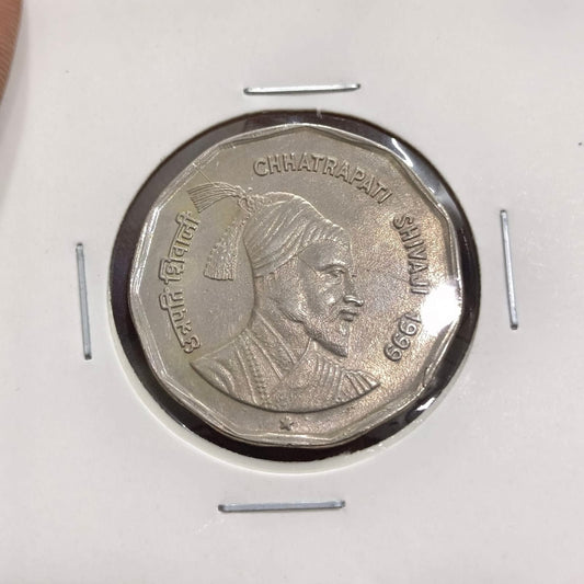 1999 Rs 2 commemorative coin Chhatrapati Shivaji Maharaj UNC condition rare collectible India-2