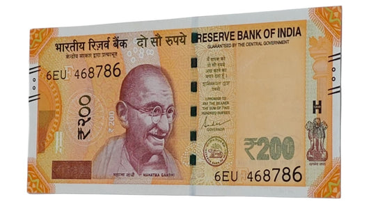 Rare Rs 200 note with serial 468786 ending in 786, Holy Bismillah fancy number note in UNC condition signed by Shaktikanta Das.