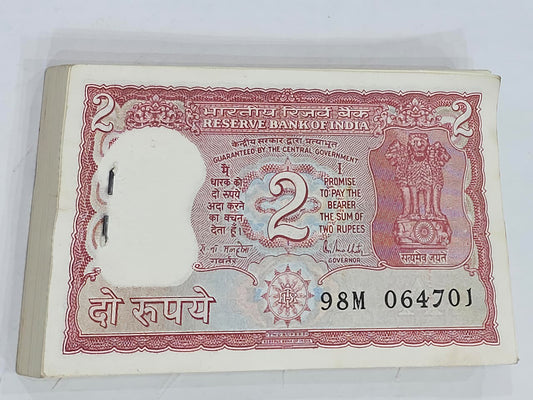 Rs 2 Indian currency note serial 064701 signed by R. N. Malhotra, collectible vintage banknote